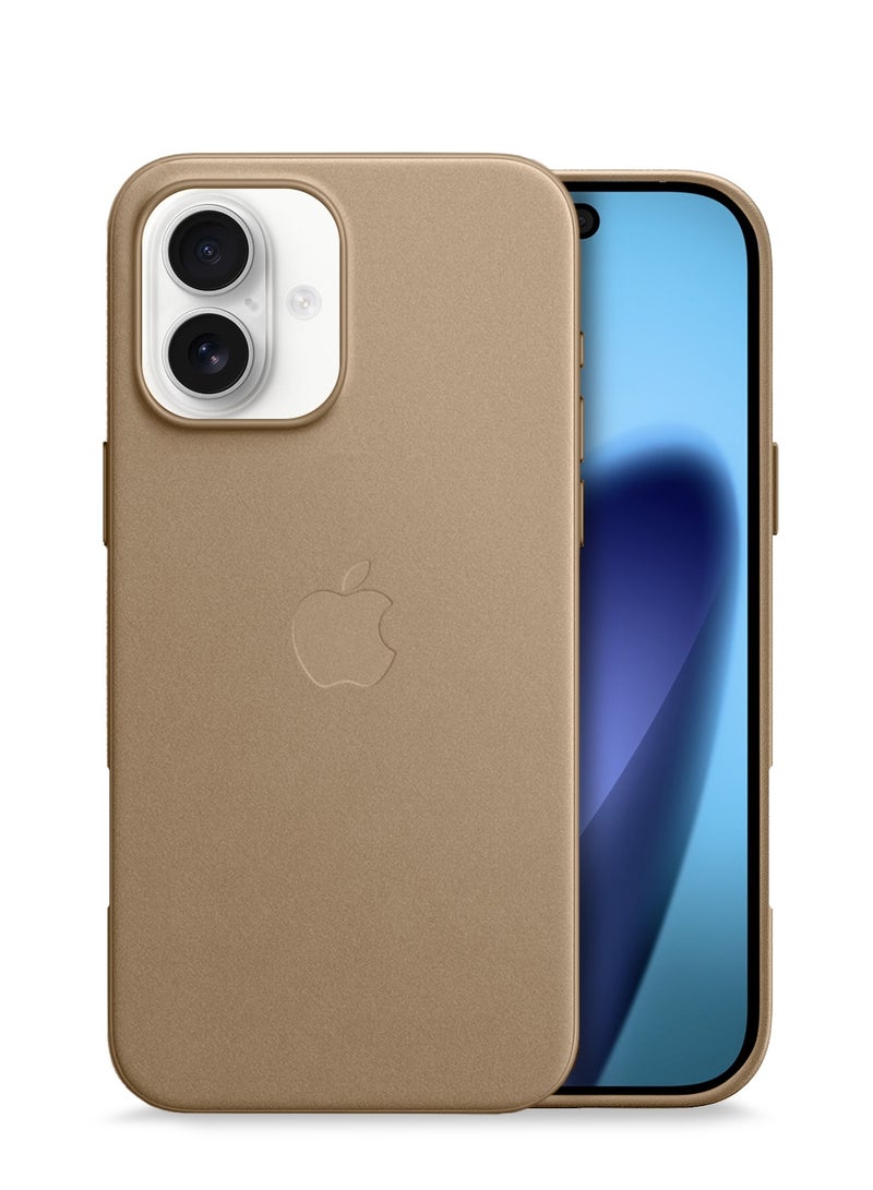 Wtech Apple iPhone 17 5G 2025 Luxury Leather Magnetic Wireless Charging Case Original MagSafe Shockproof Case Cover (MCMPMN) - Gold - Image 1