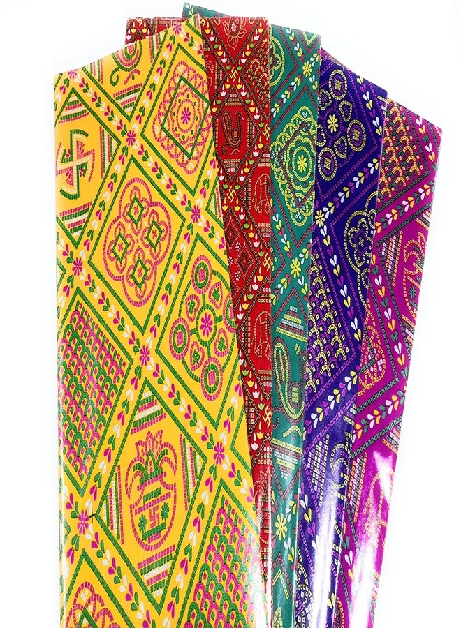 Ditya Crafts Chunri Print Gift Wrapping Paper (Assorted Colour, Size 27x 19 Inches) Sheets, Multicolour Gifts Wrap Roll, Printed Sheet for Birthdays (Set of 110 Sheet) - Image 1