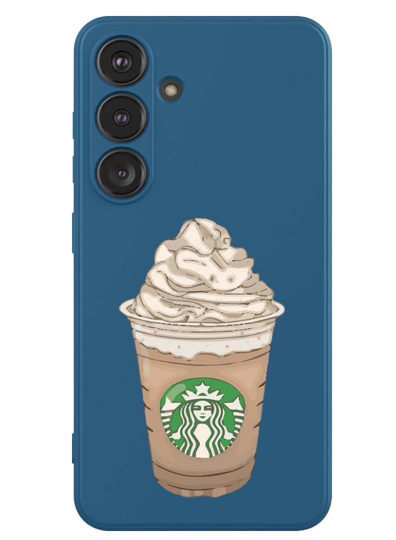 Theodor Protective Slim Fit Case Liquid Silicone Cover with Full Body Protection Anti-Scratch Shockproof Case For Samsung Galaxy S24 (Blue) - coffee-smile - Image 1