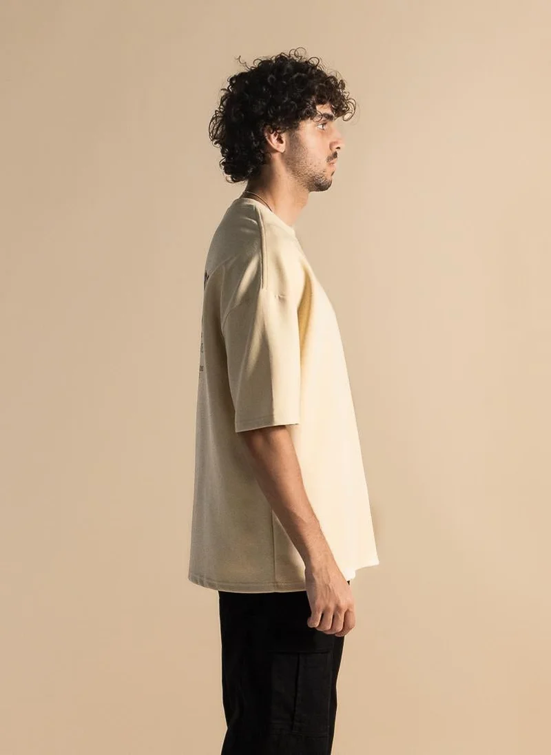 Shapes BEIGE DuraSoft SLOGAN PRINTED T-SHIRT for Men | Best Price UAE