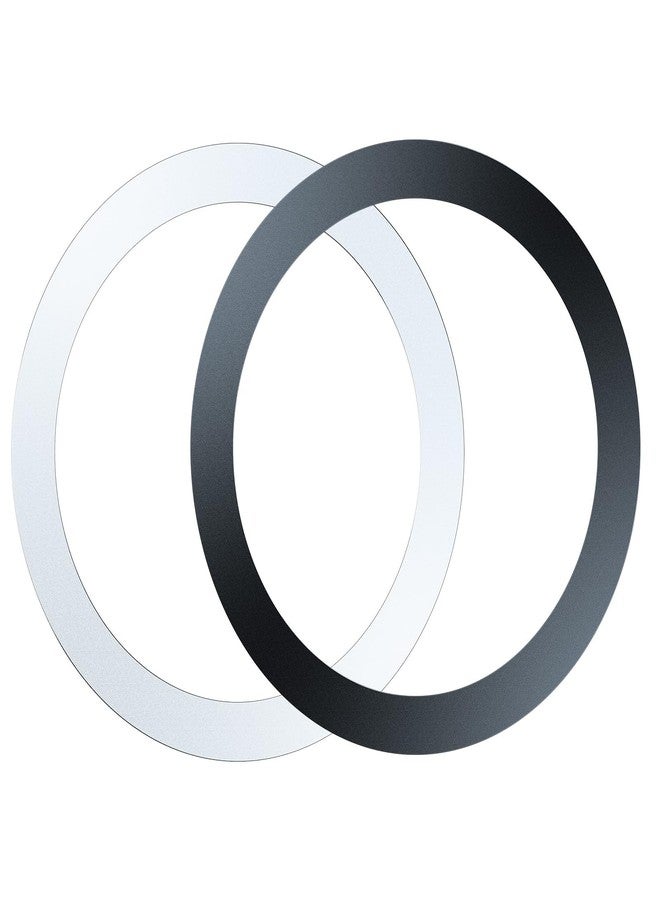 VICSEED 2X Metal Rings (Black + White) Fit for All Phone Cases Magnetic Car Mount