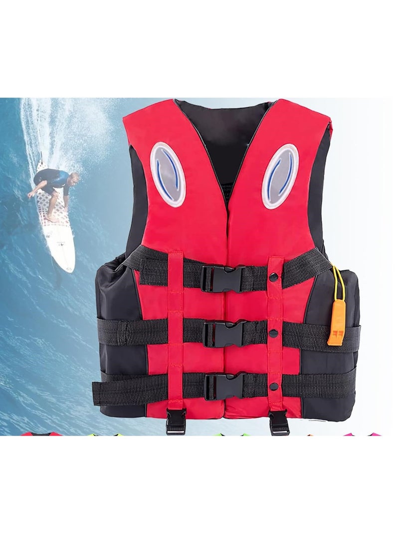 REBENUO Life Jacket Safety Vests Water Suit Kayak Boating Swimming Surfing Drifting Gear Size {XXL} .90 to 120 Kg (red) - Image 2