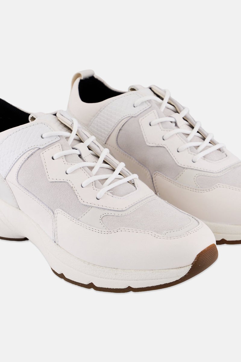 GEOX Women Lace Up Casual Shoes, White - Image 3