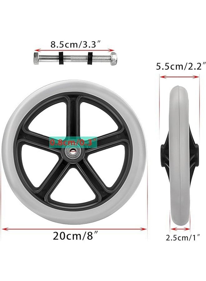 SMARTCARE Wheelchair Front Wheel Solid, Slip Proof and Durable Wheel for Wheelchair (Grey) - Image 3