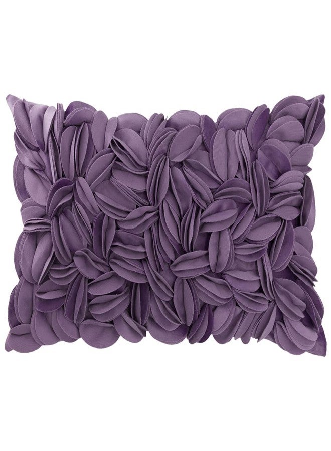 KINGROSE Hand Crafted Stereo Flower Throw Pillow Cover Rectangular Cushion Cover Soft Pillow Case for Sofa Couch Chair Bed Living Room Office 12 x 20 Inches Velvet Purple - Image 1