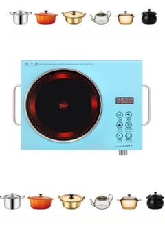 Induction Cooktop Infrared Induction Cooktop - Touch & Knob Control, Black Crystal Plate, Multi-Gear Temperature Regulation, 3 Hour Timing, Multiple Temperature Levels, Compatible with All Cookware & Overheat Protection 3500W Power - Arabic & English