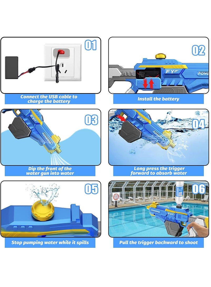 Electric Water Gun Auto Suction Water Guns for Adults&Kids Squirt Guns 39 Ft Range Battery Powered Squirt Gun Automatic Water Blaster Pool Beach Outdoor Party Toys for Kids（680ml） - Image 5