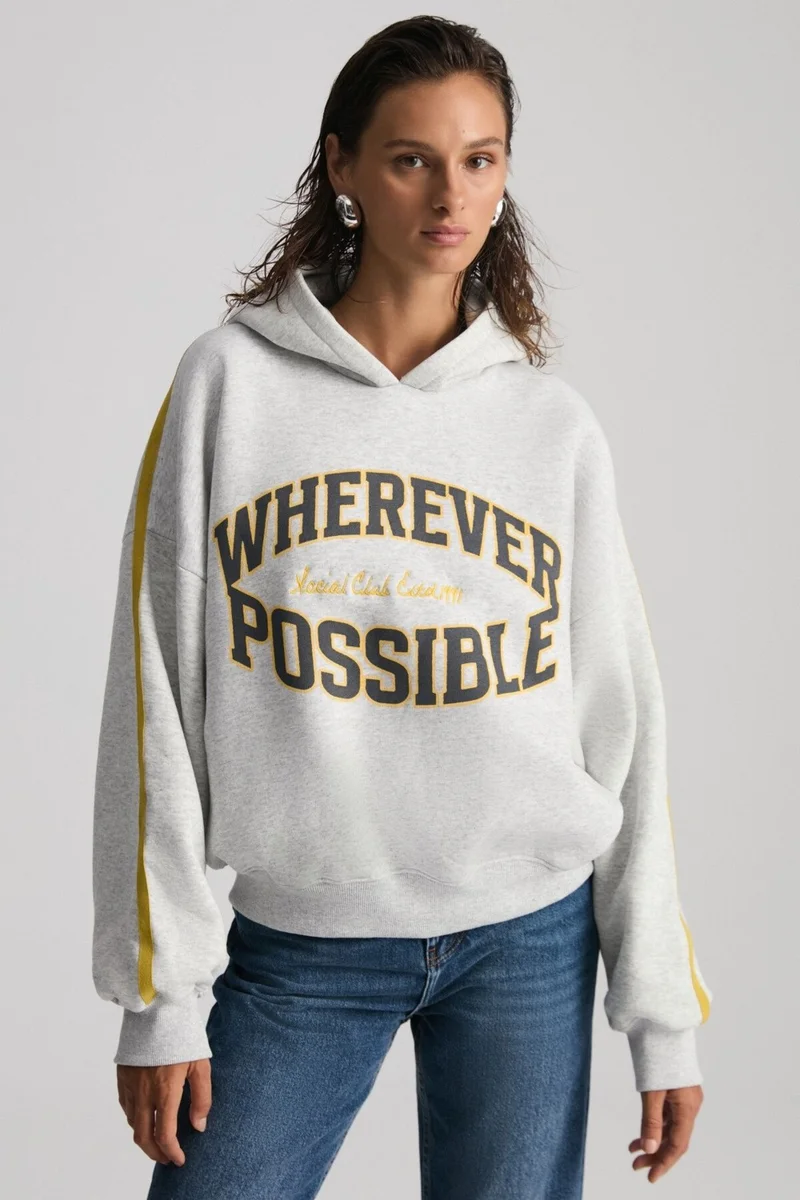 GRIMELANGE Possibility Women's Printed Hooded Grimelanj Sweatshirt