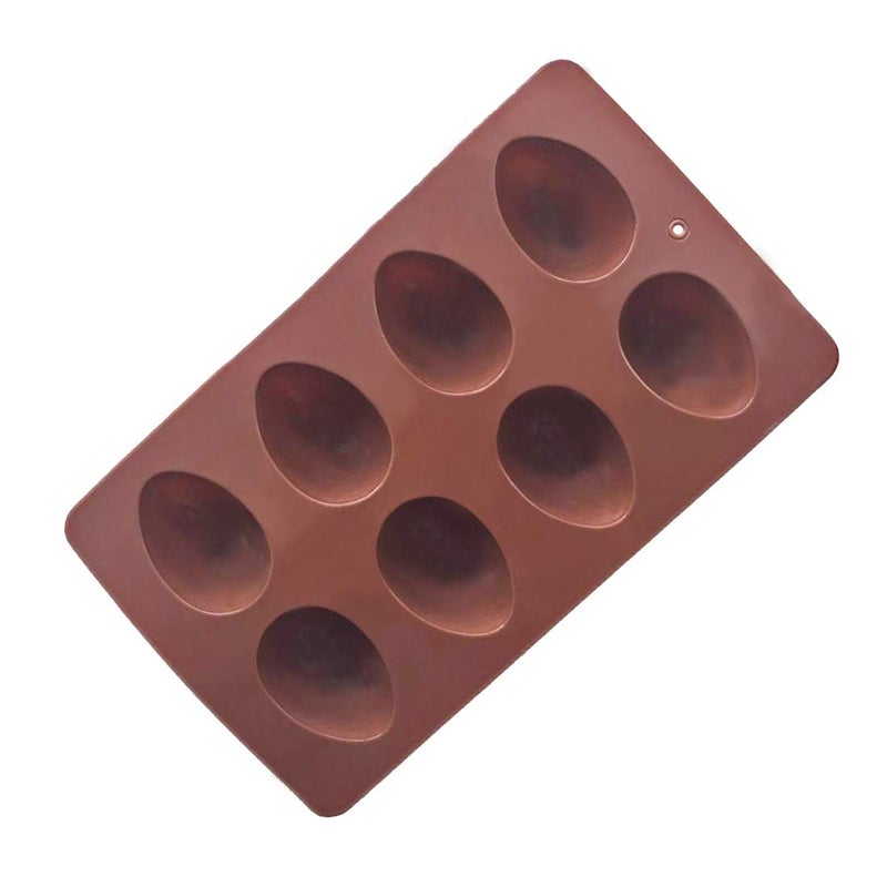 Megrocle 8 Cavity Silicone Egg Molds Set of 2, Food Grade Silicone Mold for Cake Decorating, Chocolate Mold, Candy Mold, Ice Cube Trays, Muffin Truffle Mold and More Bread Baking Molds - Image 3