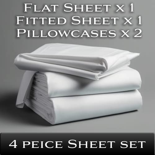 Lunar Silks Lunar - Pure 100 Percent Rayon Derived from Bamboo Bed Sheet Set w/Corner Straps, for Hot Sleepers, Soft, Lightweight, Extra Deep Pockets 18” (One Set) (Frost White, Twin XL) - Image 5