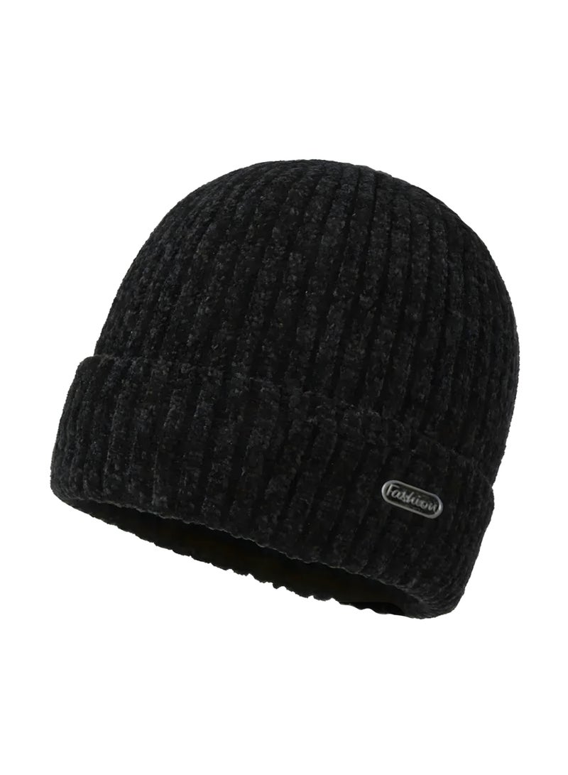 Velvet material beanie for women and men, winter season wears - Image 1