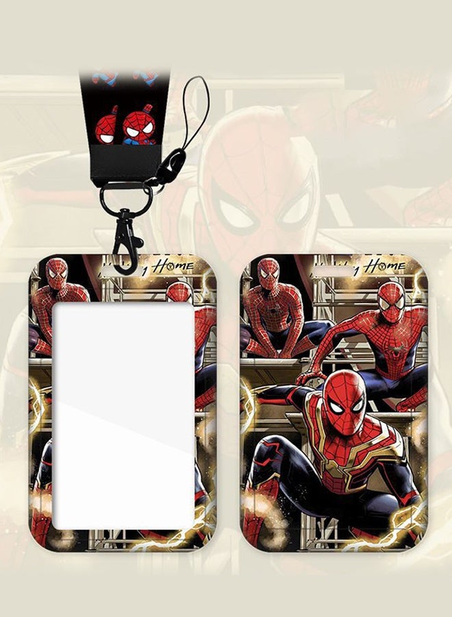 أورجنيزر حامل بطاقة هوية لطيف من قطعتين، حامل كمبيوتر على شكل سبايدر مان، قلادة بطاقة حافلة الطالب، سلسلة مفاتيح، غلاف صلب، أكمام واقية للصور - Image 2