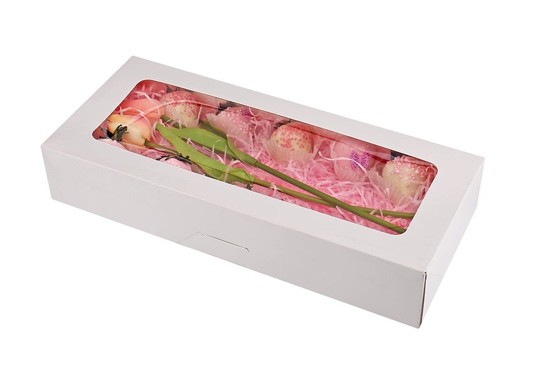 RIFMEAE 24-Pack 14" x 6" x 2.5" Cookie Boxes, Bakery Boxes with Window, Strawberry Boxes, Auto-Popup Treat Boxes for Strawberries, Cookies - Image 2