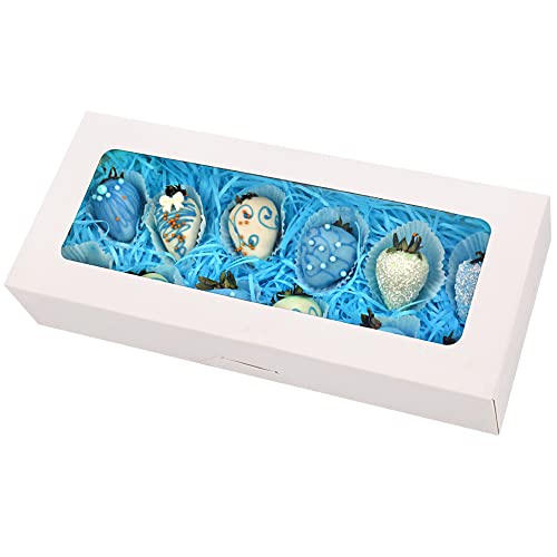 RIFMEAE 24-Pack 14" x 6" x 2.5" Cookie Boxes, Bakery Boxes with Window, Strawberry Boxes, Auto-Popup Treat Boxes for Strawberries, Cookies - Image 5