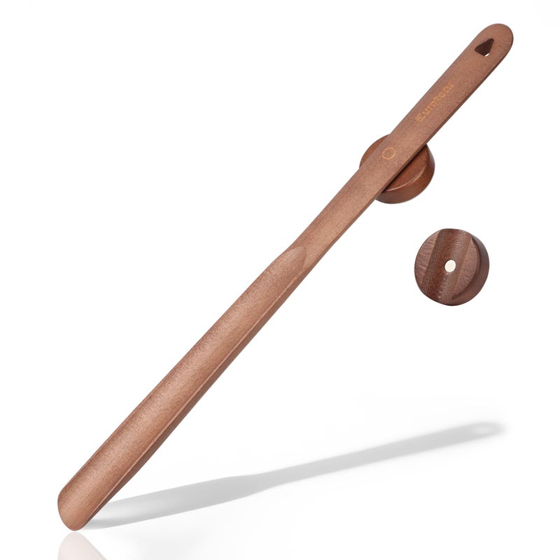 Eumtenr Shoe Horn Long Handle for Seniors 197 Extra Long Shoehorn Wooden for Men Women with Magnetic Base Wall Mounted Durable Shoe Spoon for Seniors Gifts Walnut Color - Image 2