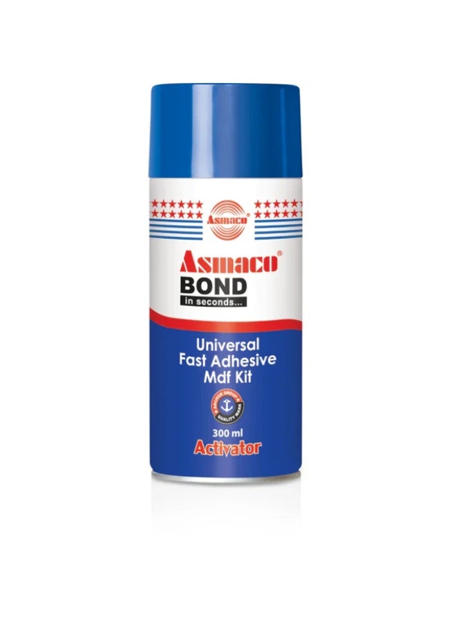 Asmaco Bond MDF Universal Fast Adhesive Kit 200ml + 50g – Cyanoacrylate Super Glue with Activator Spray for MDF, Wood, Plastic, Rubber & Metal - Image 2