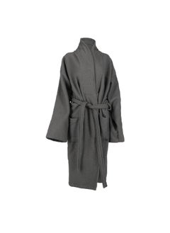 Highly Absorbent Waffle Terry Bath Robe Grey XL