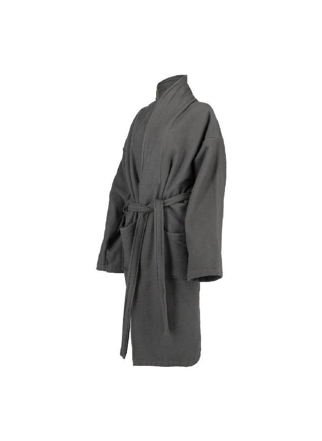 REVE - Highly Absorbent Waffle Terry Bath Robe Grey XL - Image 1