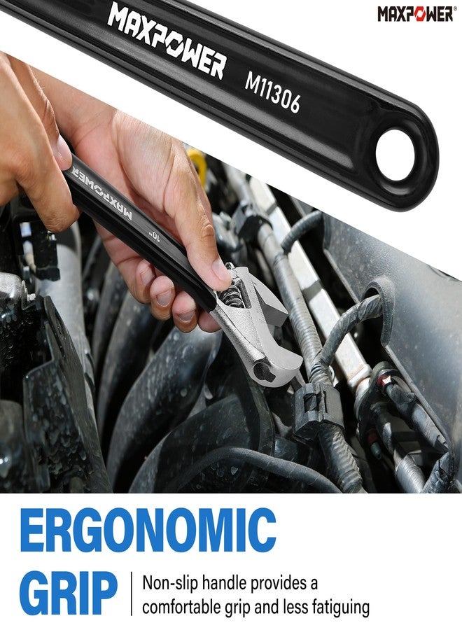 MAXPOWER Adjustable Wrench Set, 4-Piece Adjustable Wrenches 6-inch, 8-inch, 10-inch and 12-inch, Metric & SAE Scales, Extra-Wide Jaw and Soft Girp Wrench Set - Image 5