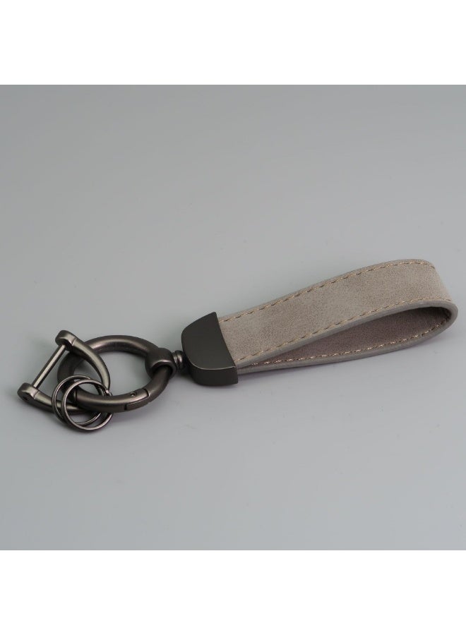 PU Leather Metal Keychain 360 Degree Rotatable Snap Swivel and Anti-Lost D-Ring Metal Key Chains for Men and Women