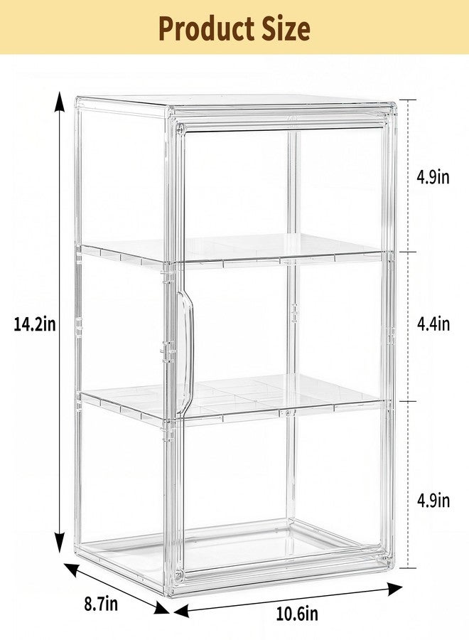 Attelite Clear Bread Box for Kitchen Countertop, Pastry Display Case,3 Layers Adjustable Bread Storage with Magnetic Door Bakery Pastry Display (Large 1pcs) - Image 3