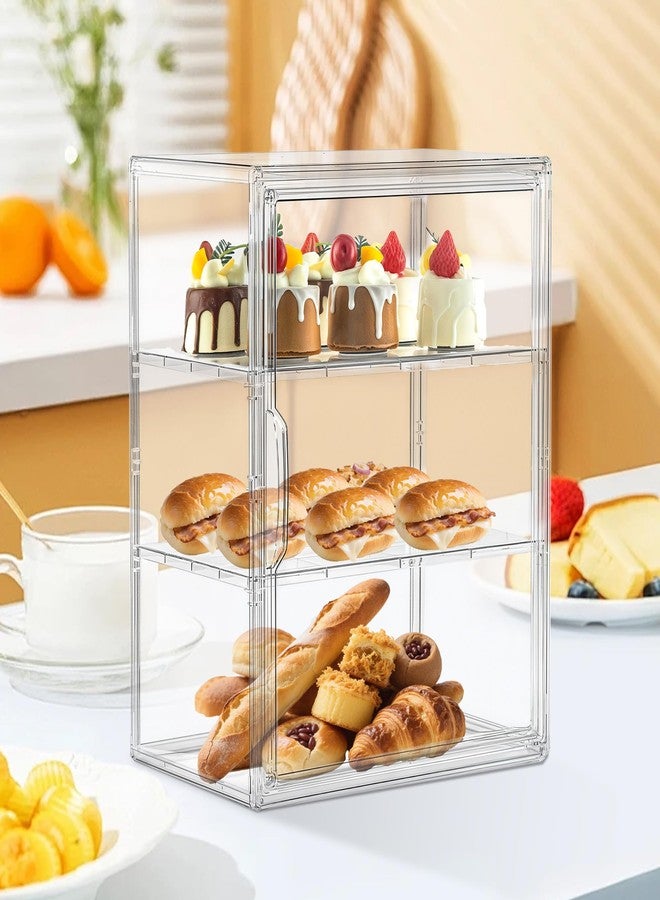 Attelite Clear Bread Box for Kitchen Countertop, Pastry Display Case,3 Layers Adjustable Bread Storage with Magnetic Door Bakery Pastry Display (Large 1pcs) - Image 5