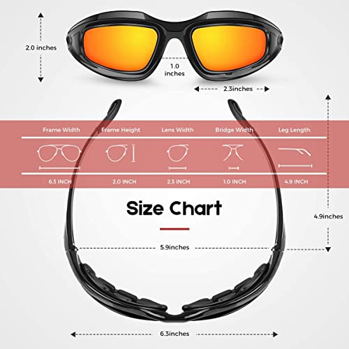 Linist Polarized Motorcycle Riding Goggles, Windproof Cycling Glasses UV400 Outdoor Sports Sunglasses Interchangeable Lenes for Running, Driving, Mountain Bike, Hiking - Image 5