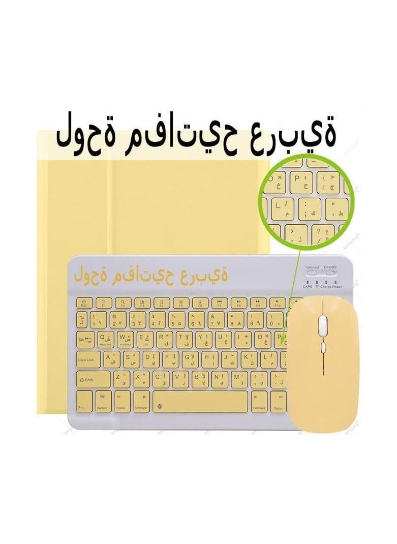 Arabic and English Keyboard Case for iPad 10th Generation(2022,10.9 Inch)/ iPad 11th Generation(2025,11 inch), Detachable Wireless Keyboard Pencil Holder Slim Leather Smart Cover with Mouse  - Image 2