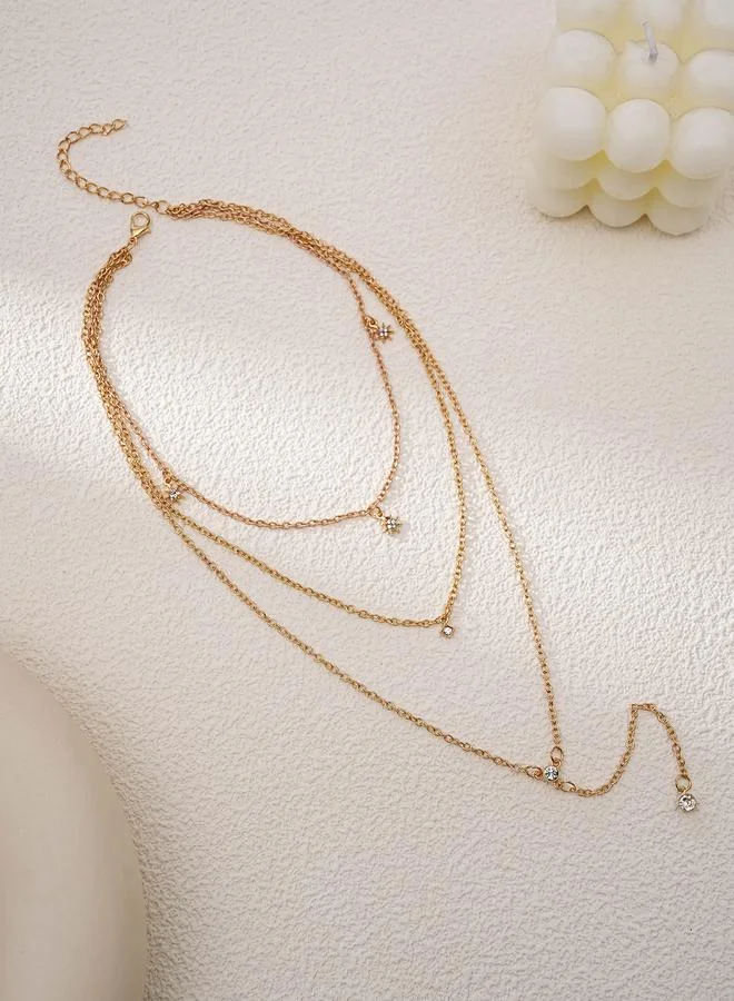 تايك تو Geometric Pendant Layered Necklace