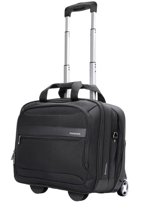 Promate (Persona-TR) - Versatile 16" Laptop Rolling Luggage with Multiple Large Pockets, Padded, Water Resistant, Large Storage Space, Durable Wheels in Lightweight Design