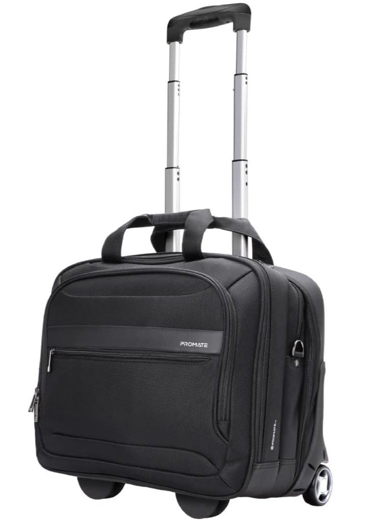 PROMATE - Promate (Persona-TR) - Versatile 16" Laptop Rolling Luggage with Multiple Large Pockets, Padded, Water Resistant, Large Storage Space, Durable Wheels in Lightweight Design - Image 1