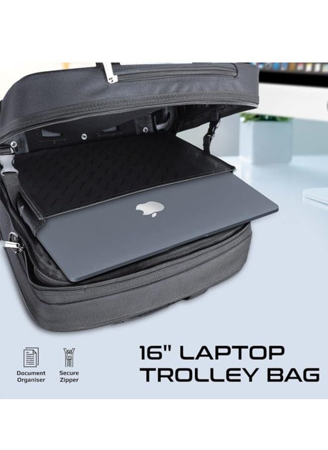 PROMATE - Promate (Persona-TR) - Versatile 16" Laptop Rolling Luggage with Multiple Large Pockets, Padded, Water Resistant, Large Storage Space, Durable Wheels in Lightweight Design - Image 1