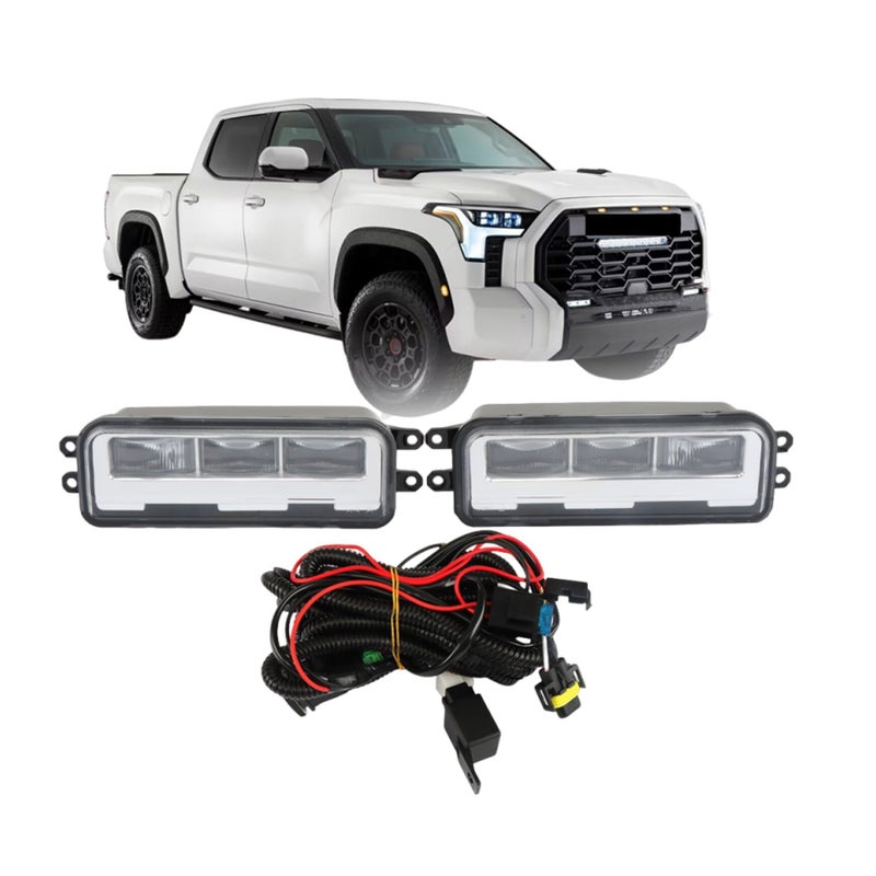 Silscvtt 1 Pair Front Bumper Fog Lights Assembly Replacement for Toyota Tundra 20222024 Left and Right Side 812100C050