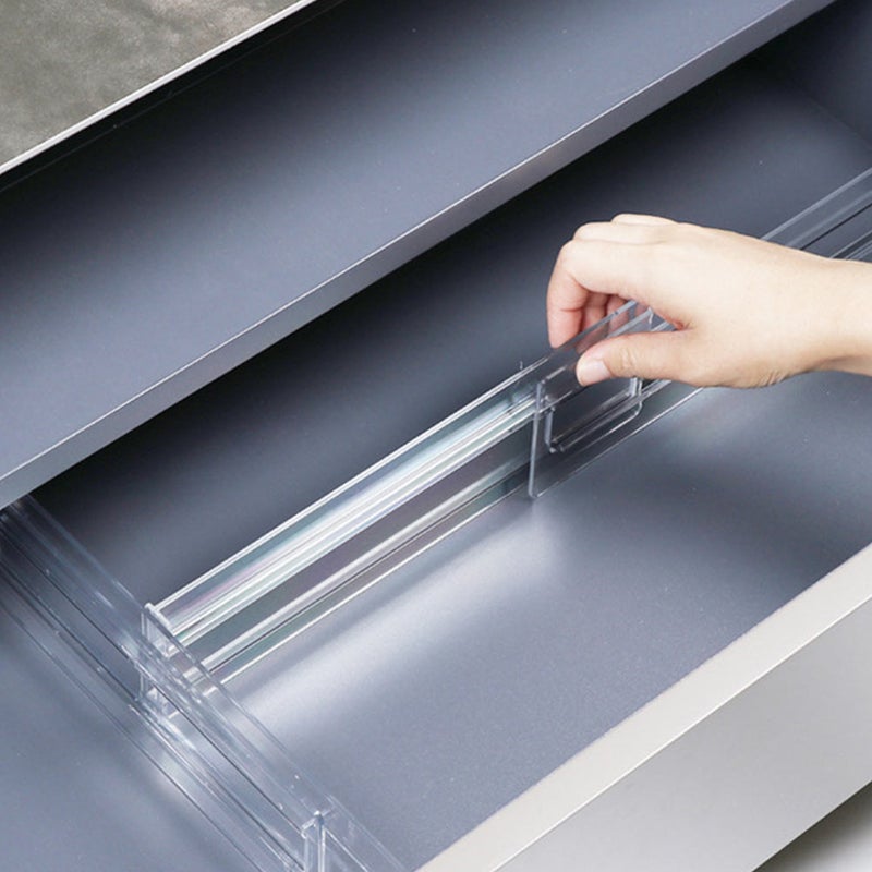 1pc Drawer Sorting Divider Drawer Storage Flexible Divider Board for Home (Transparent) - Image 1