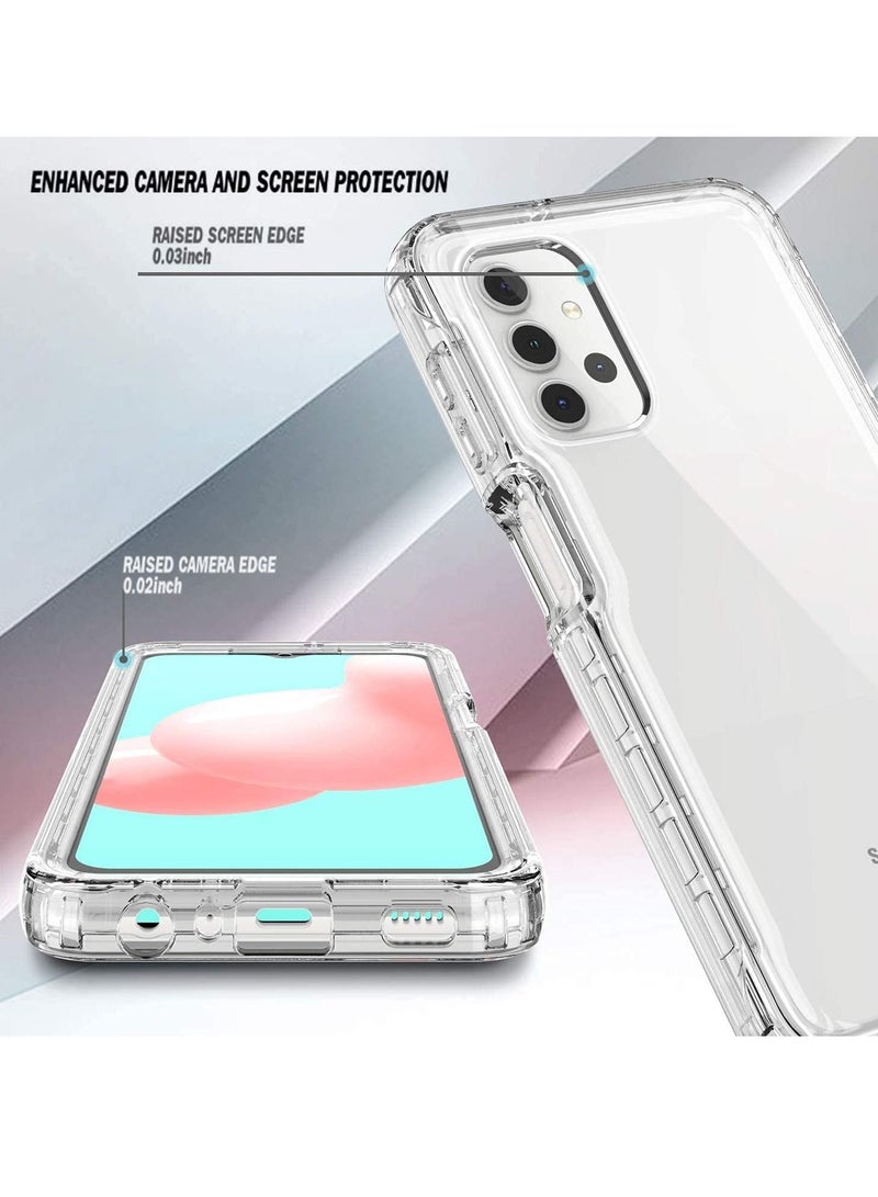 واي آند دي جراب لهاتف Samsung Galaxy A32 5G مع واقي شاشة مدمج واقٍ لكامل الجسم ومقاوم للصدمات وغطاء ممتص ومتين للهاتف بريق شفاف - Image 2