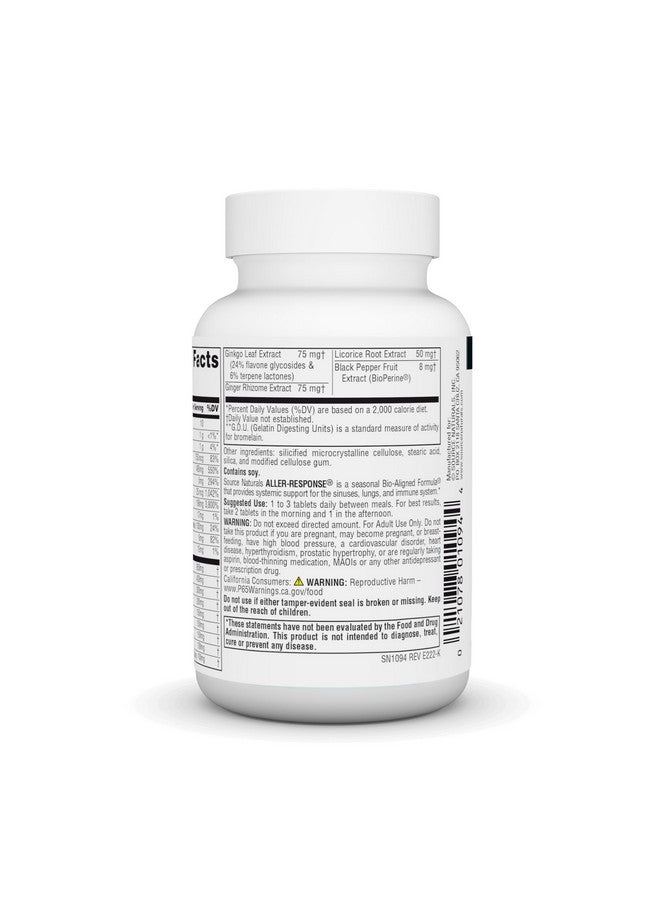 Source Naturals Aller-Response, Seasonal Immune Support* - 45 Tablets - Image 3