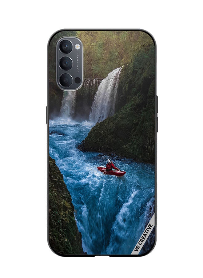 VR CREATIVE Protective Case Cover For Oppo Reno4 Pro 5G Bluish Waterfall Design Multicolour - Image 1