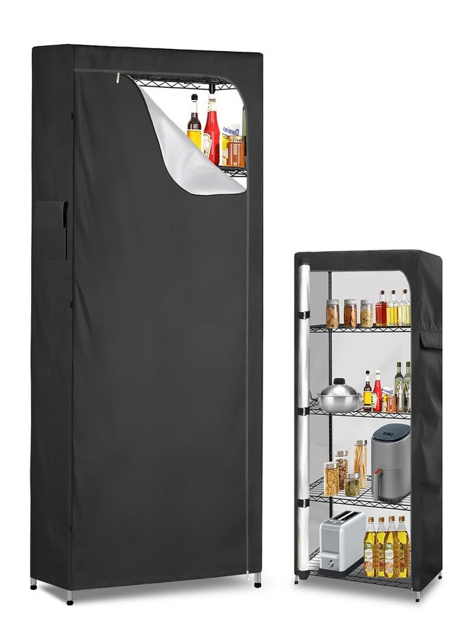 Alickwang Storage Shelf Covers for Wire Shelving,600D Heavy Duty Outdoor Waterproof Dustproof Shelf Cover,Storage Rack Cover for Wire Shelf with zipper,48''W x 18''D x 82''H - Image 1