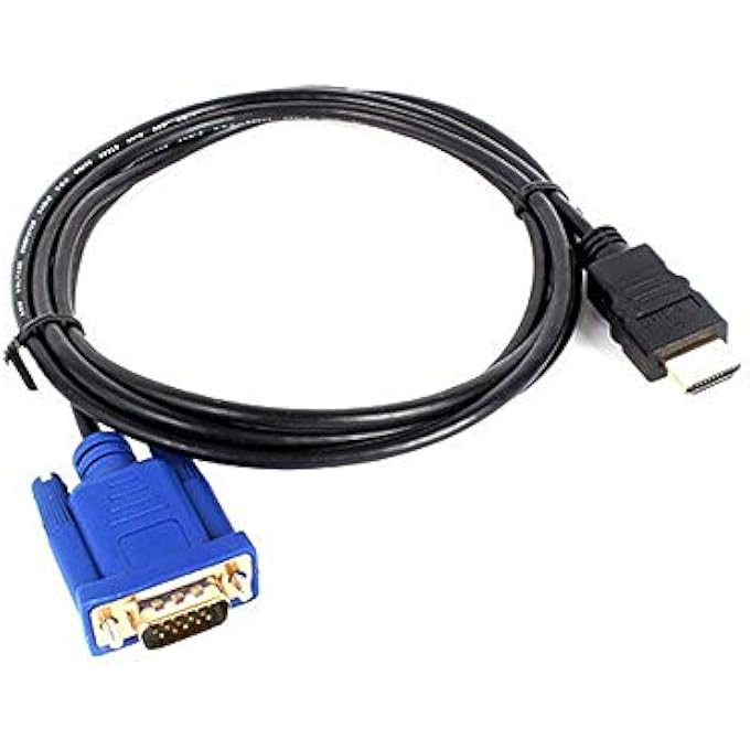 rayihni HDMI TO VGA ACTIVE VIDEO ADAPTER CABLE 1080P HDMI DIGITAL TO VGA ANALOG CONVERTER CABLE1.65M - Image 1