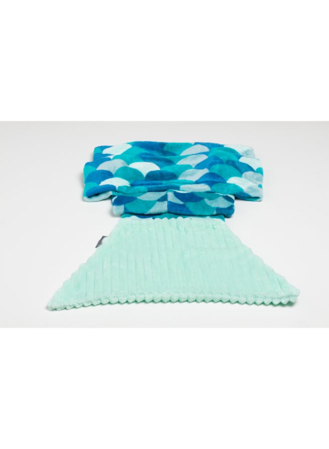 Kanguru Mermaid Tail Blanket | Wearable Fleece Blanket w/ Sirena Tail for Kids, Soft, Comfy, Warm, Fun, Machine Washable, for Kids and Teenagers size 135cm - Turquoise Mermaid  - Image 5