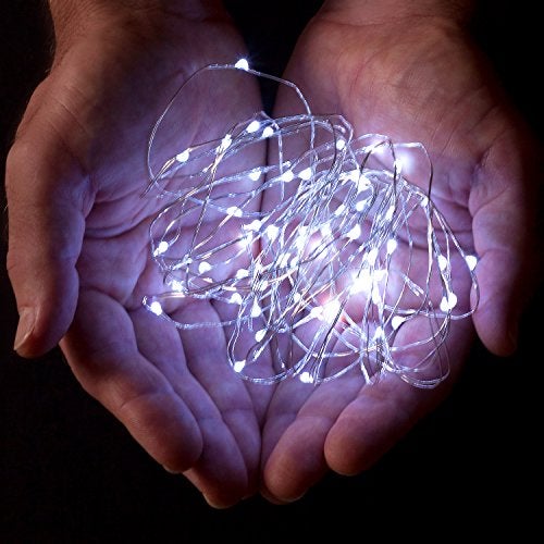 RTGS 2 Sets 20 LEDs Cold White Color String Lights Silver Wire Indoor and Outdoor 6.5 Feet Firefly Starry Fairy Lights Battery Powered for DIY, Christmas, Holidays, Party, Bedroom and Centerpieces - Image 4