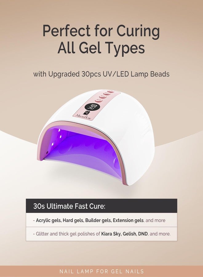 MelodySusie Cordless UV Nail Lamp with 3 Timers & Smart Sensor, P-Plus30G Rechargeable UV Light Cures All Gels, Especially Builder, Hard, Extension, Acrylic & Chrome Gel Polishes Pink - Image 2