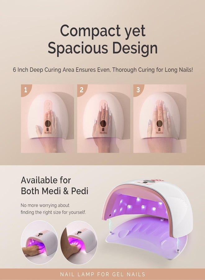 MelodySusie Cordless UV Nail Lamp with 3 Timers & Smart Sensor, P-Plus30G Rechargeable UV Light Cures All Gels, Especially Builder, Hard, Extension, Acrylic & Chrome Gel Polishes Pink - Image 4