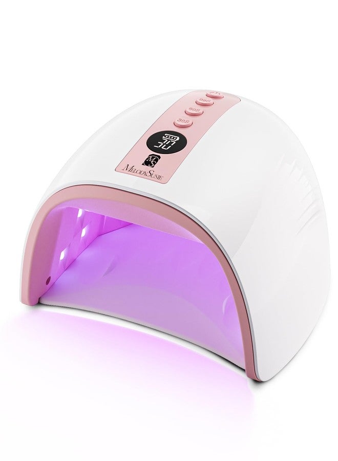 MelodySusie Cordless UV Nail Lamp with 3 Timers & Smart Sensor, P-Plus30G Rechargeable UV Light Cures All Gels, Especially Builder, Hard, Extension, Acrylic & Chrome Gel Polishes Pink - Image 1