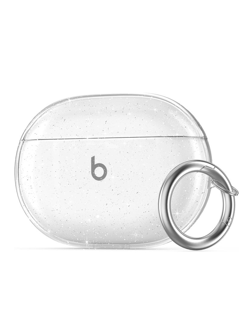SYOSI Sparkly Bling Clear Case for Beats Studio Buds Case Cover 2023, Shockproof Soft TPU Case for Beats Studio Buds Case Cover with Keychain  - Image 1