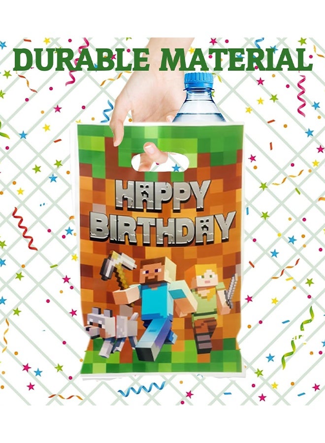 ماين كرافت 30 كيسًا لحفلات أعياد الميلاد بتصميم ماينكرافت، أكياس حلوى وهدايا بتصميم اللعبة، أكياس بلاستيكية للحفلات، هدايا تذكارية لأعياد ميلاد الأطفال (بنات وأولاد). - Image 3