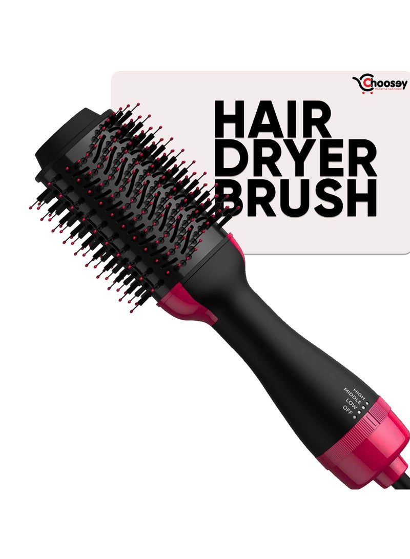 متجر اختياري فرشاة مجفف الشعر 4 في 1، فرشاة تصفيف الشعر بقوة 1000 وات لفرد الشعر وتجعيده مع 3 إعدادات للسرعة، تصميم مناسب للسفر، فرشاة هواء ساخن للنساء - Image 1