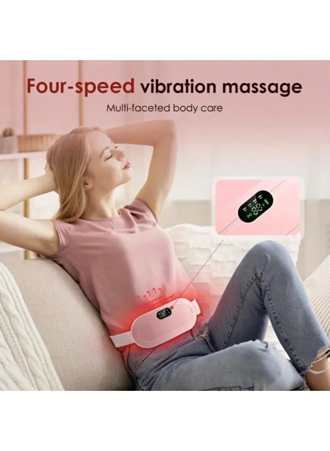 Smart Period Cramp Relief Massager - Cordless Menstrual Heating Pad with Front LED Display - 3 Heat Modes & 4 Vibration Massage Modes - Real-time Battery & Temp Indication - Portable Belly & Back Heat Wrap - Image 2
