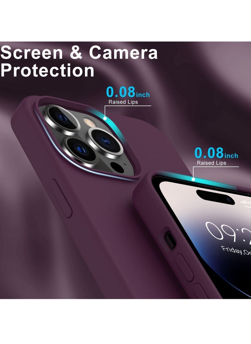 Raxoom iPhone 14 Pro Case with Screen Protector,Soft Flexible Silicone Gel Rubber Bumper Cover for Women Girls,Slim Fit Shockproof Protective Phone Case for iPhone 14 Pro 6.1" Plums Color - Image 2