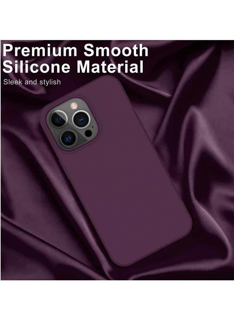 Raxoom iPhone 14 Pro Case with Screen Protector,Soft Flexible Silicone Gel Rubber Bumper Cover for Women Girls,Slim Fit Shockproof Protective Phone Case for iPhone 14 Pro 6.1" Plums Color - Image 3